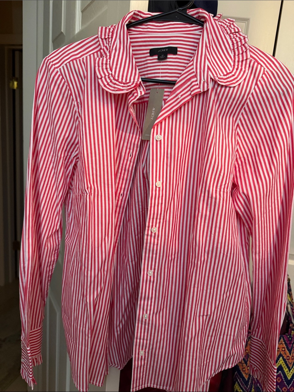 J. Crew Pink & White Striped Button-Down Shirt NWT